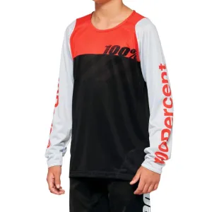 100% R-CORE Dětský dres - Black/Racer Red