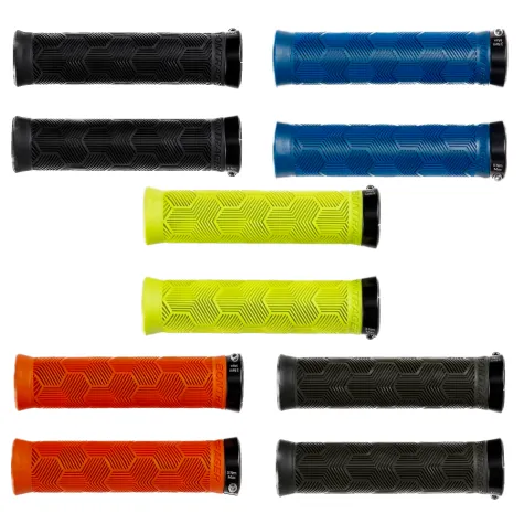 Bontrager gripy XR Trail Elite černá modrá žlutá oranžová