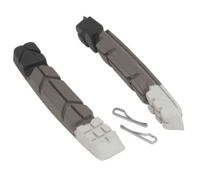 Levně Náhradní brzdové gumičky FORCE - černo-šedo-bílé 70mm + 2 x závlačka