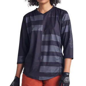 Dámský dres Troy Lee Designs Womens Mischief 3/4 Jersey, Split Stripe, black