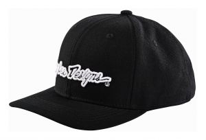 Troy Lee Designs Curved Snapback Cap, Signature, black/white, one size