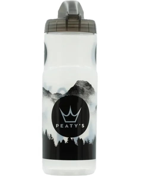 Peaty's láhev na kolo Fidlock Lockin Mountains průhledná 600 ml