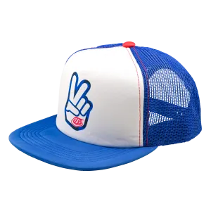 Troy Lee Designs pánská kšiltovka Trucker Peace Out White Blue
