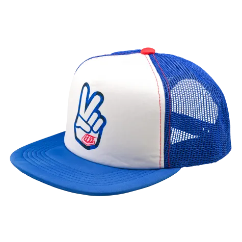 Troy Lee Designs pánská kšiltovka Trucker Peace Out White Blue