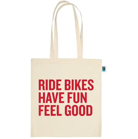 ElementStore - Trek plátěná taška Ride Bikes Have Fun Feel Good Tote Bag, Tan