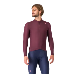 Castelli pánský cyklistický termo dres, Espresso, Deep Bordeaux