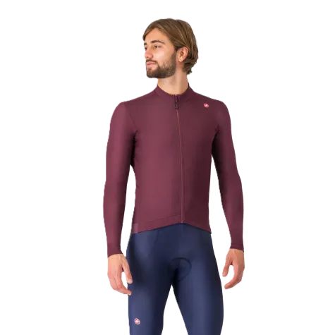 Castelli pánský cyklistický termo dres Espresso Deep Bordeaux