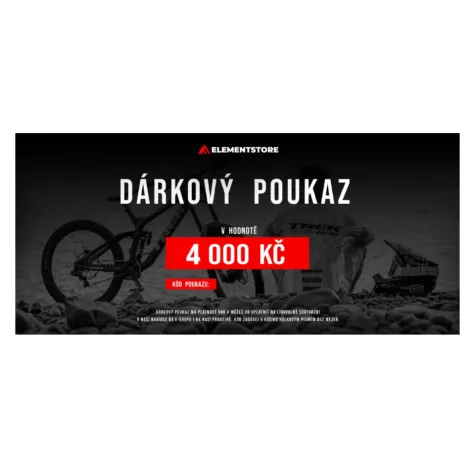 ELEMENTSTORE dárkový poukaz 4000 Kč červená